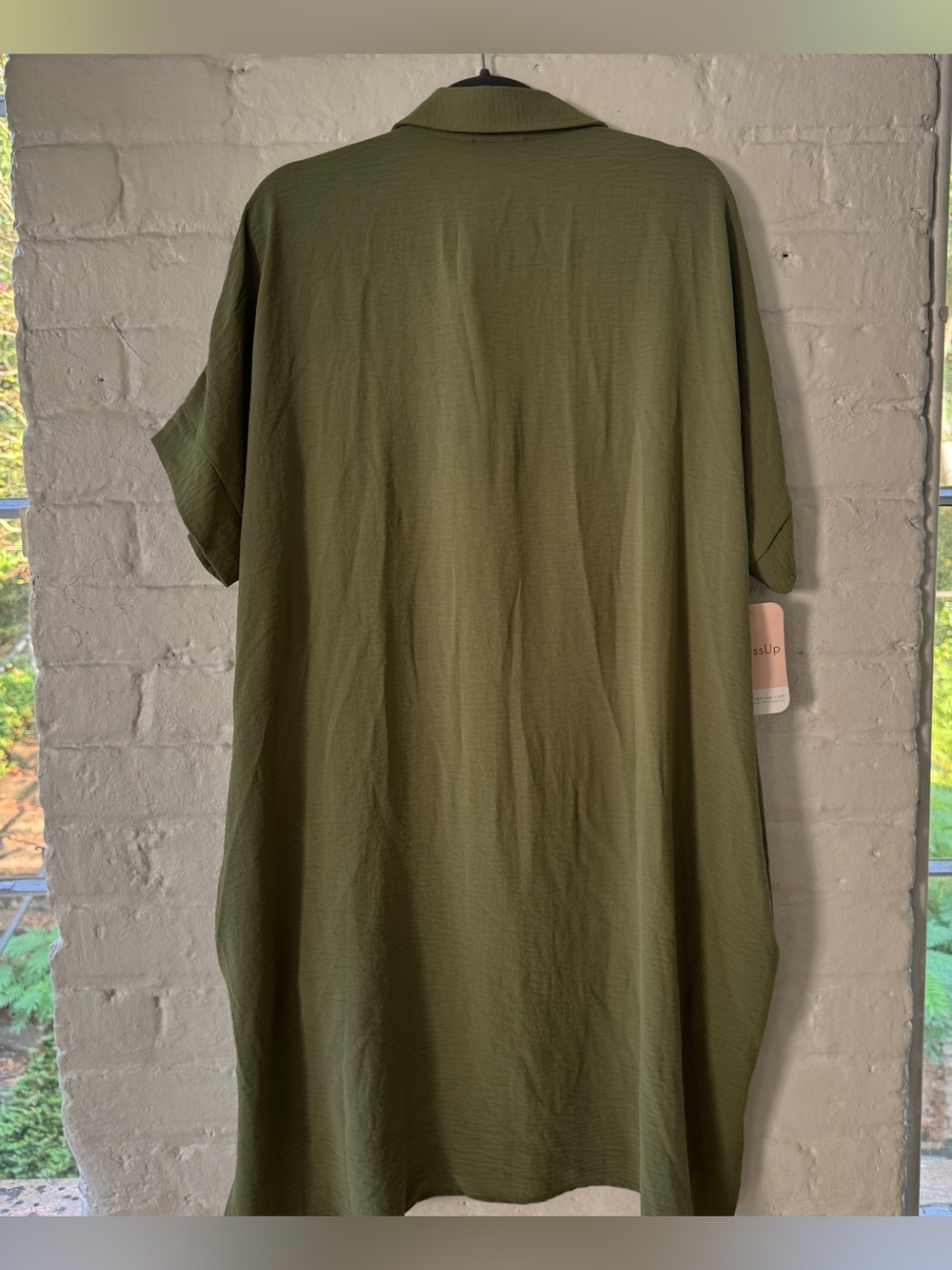 ODDY Olive Green Maxi Button-Down Shirt Dress Size M - NWT - Picture 8 of 8